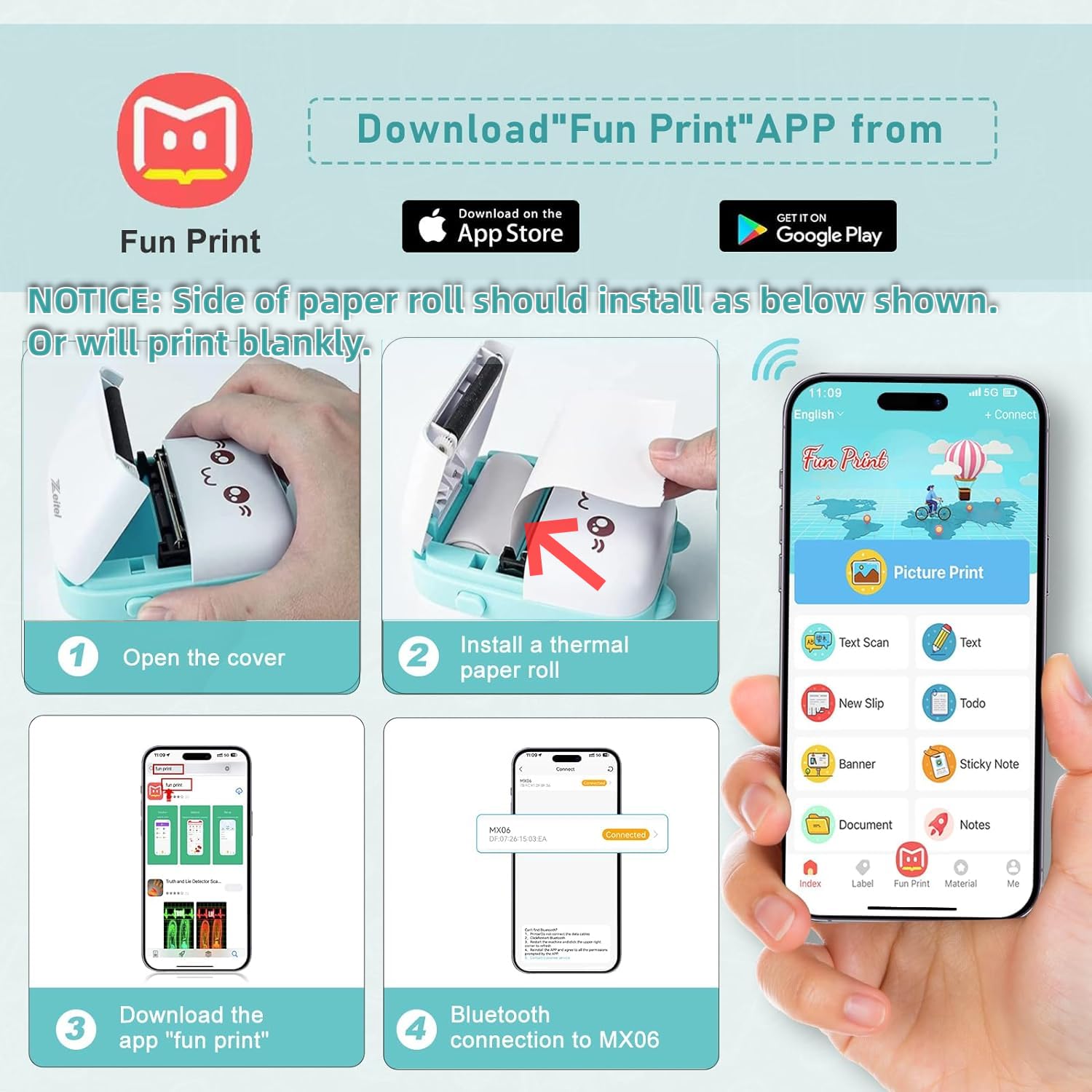 Mini Bluetooth Printer for Kids| Durable, Portable & Safe