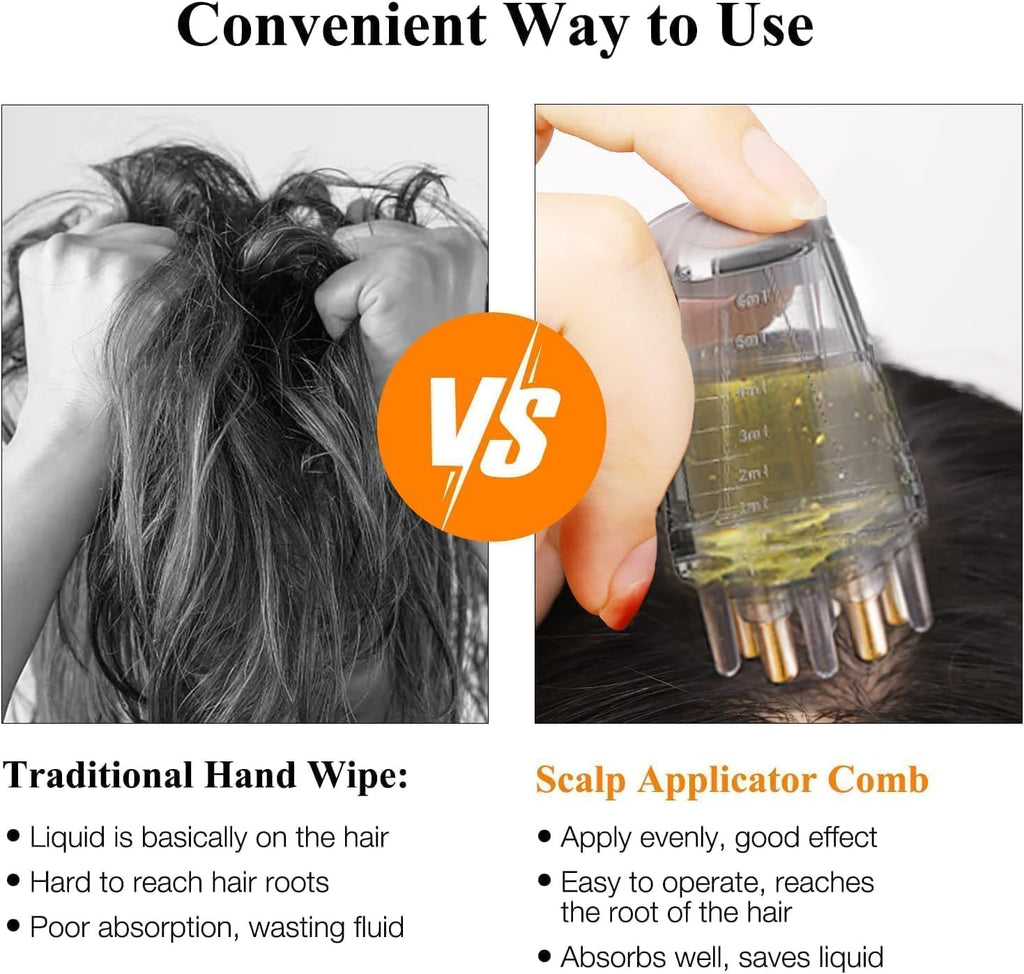 Hair Oil Applicator Comb, Smooth Root Comb Applicator Bottle