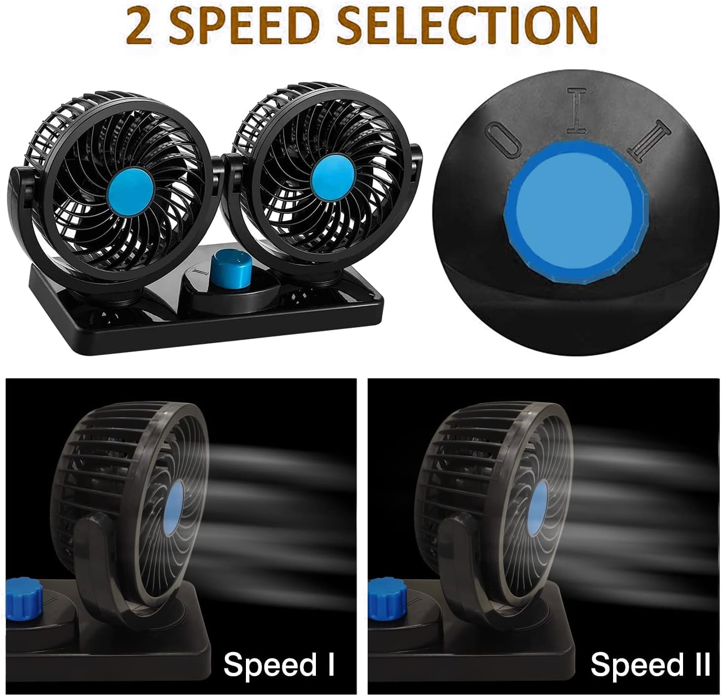 Double Head Cooling Electric Fan