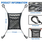 3-Layer Car Mesh Organizer, Seat Back Net Bag, Barrier of Backseat Pet Kids, Cargo Tissue Purse Hold