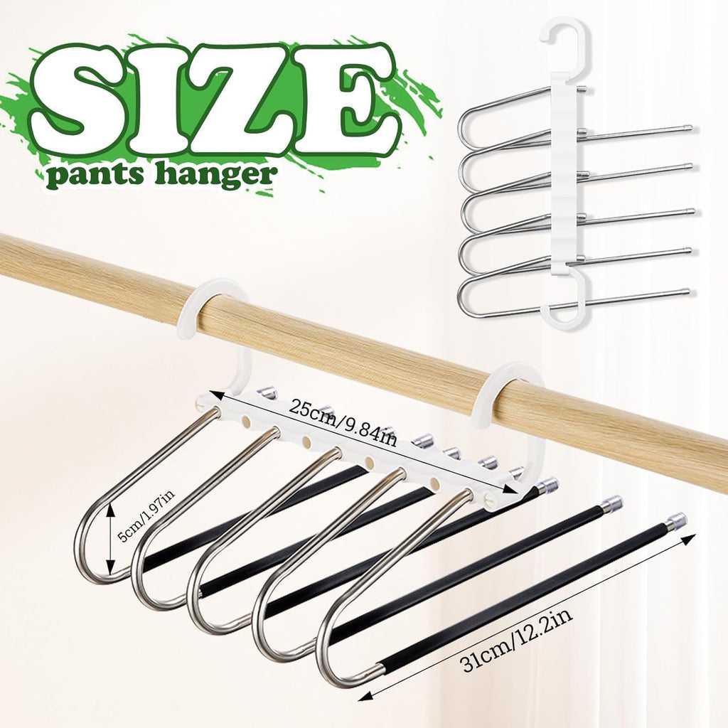 5 in 1 Stainless Steel Foldable Hanger for Clothes Hanging