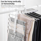 5 in 1 Stainless Steel Foldable Hanger for Clothes Hanging