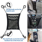 3-Layer Car Mesh Organizer, Seat Back Net Bag, Barrier of Backseat Pet Kids, Cargo Tissue Purse Hold
