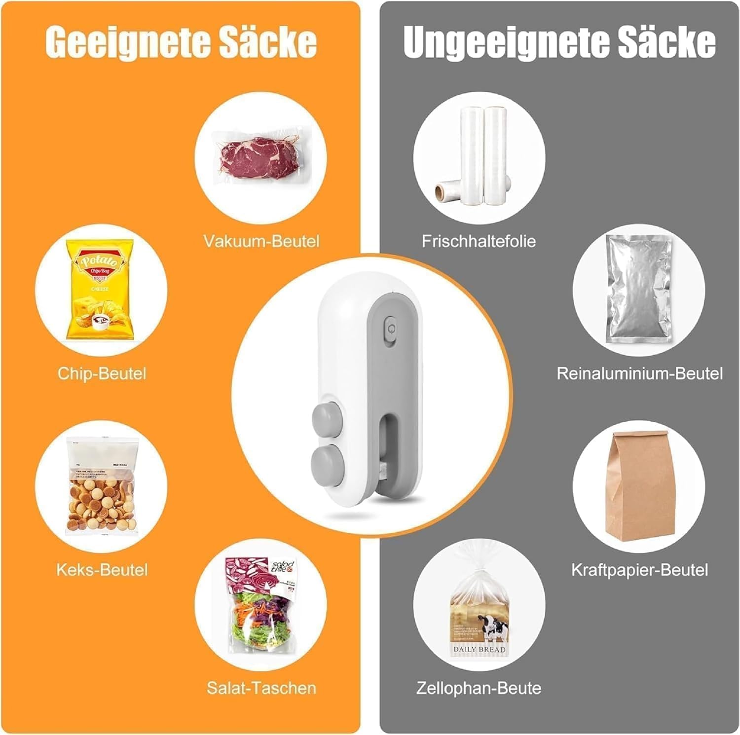 Electric Bag Sealer with Cutter for Plastic Bags