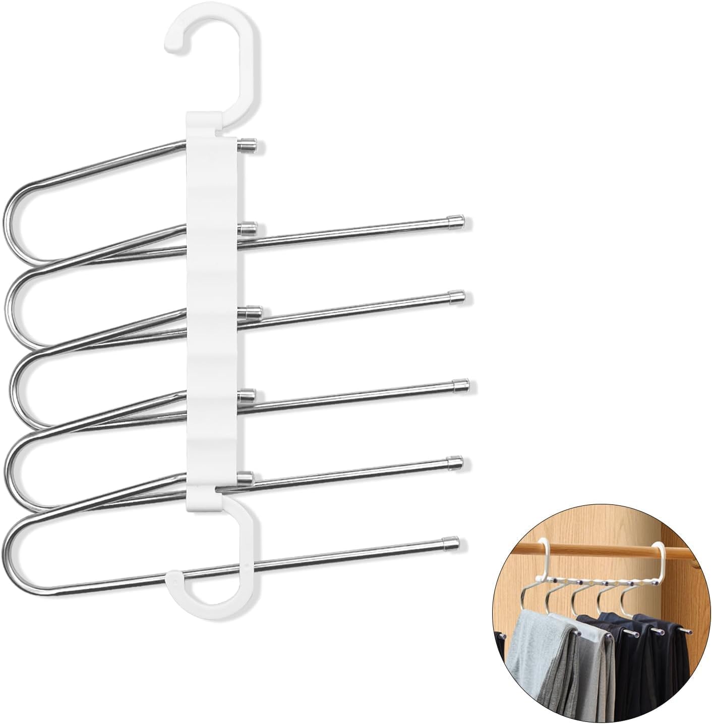 5 in 1 Stainless Steel Foldable Hanger for Clothes Hanging