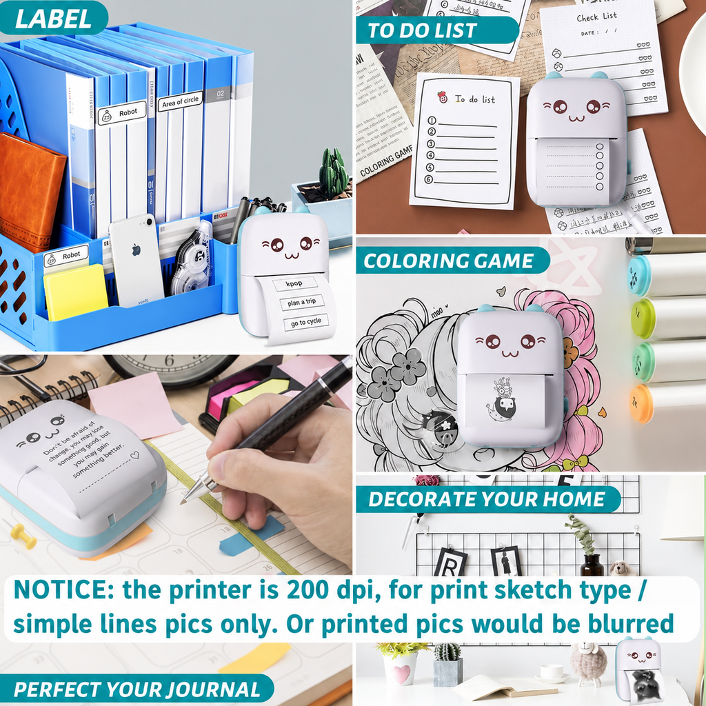 Mini Bluetooth Printer for Kids| Durable, Portable & Safe